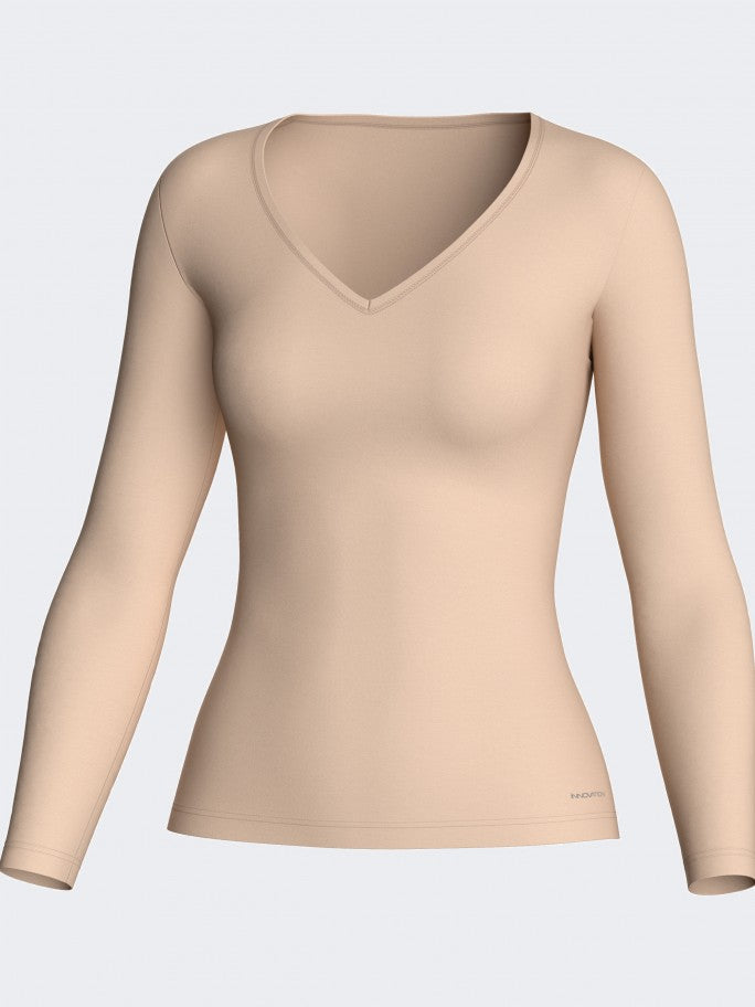 Camiseta de mujer termorreguladora de cuello en pico y manga larga INNOVATION de Impetus 8361898