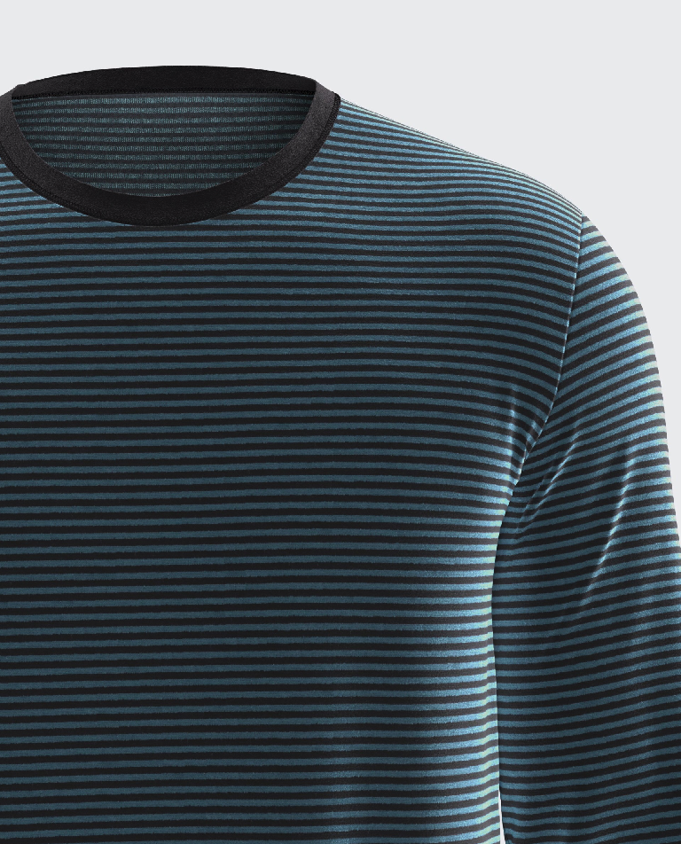 Pijama largo de hombre en terciopelo térmico a rayas de IMPETUS IM1551N7800