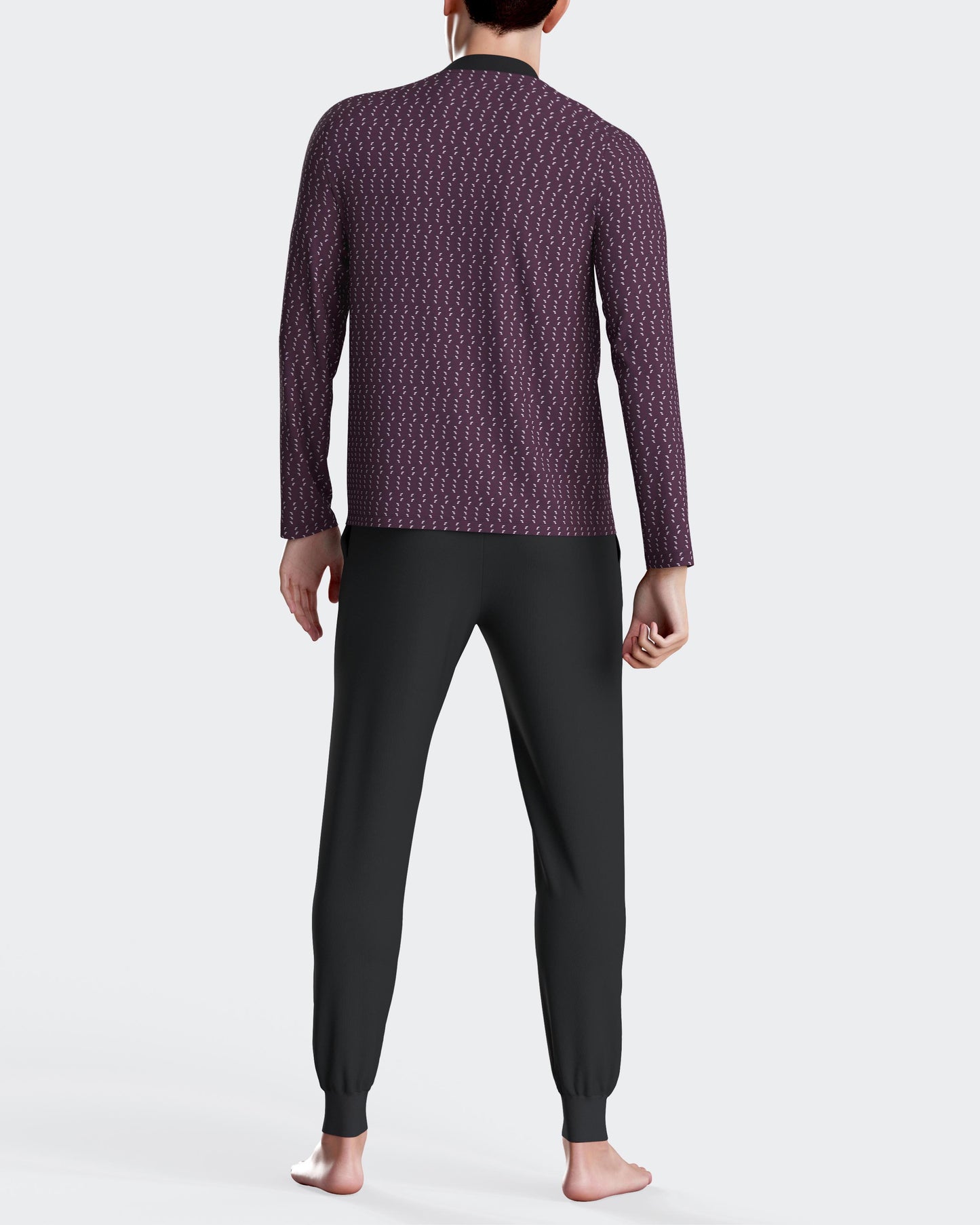 Pijama largo con puños de hombre en algodón modal de IMPETUS IM1552N6400