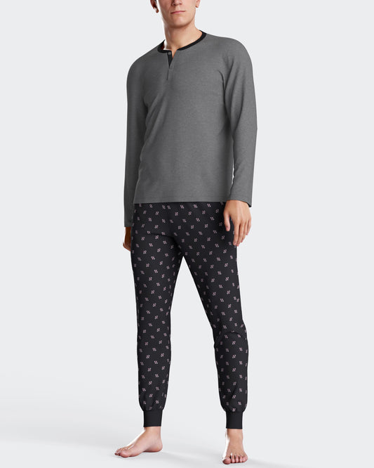 Pijama largo con puños de hombre en algodón de IMPETUS IM1553N6800