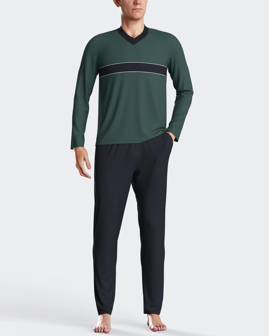 Pijama largo de hombre en algodón de IMPETUS IM1552N6900