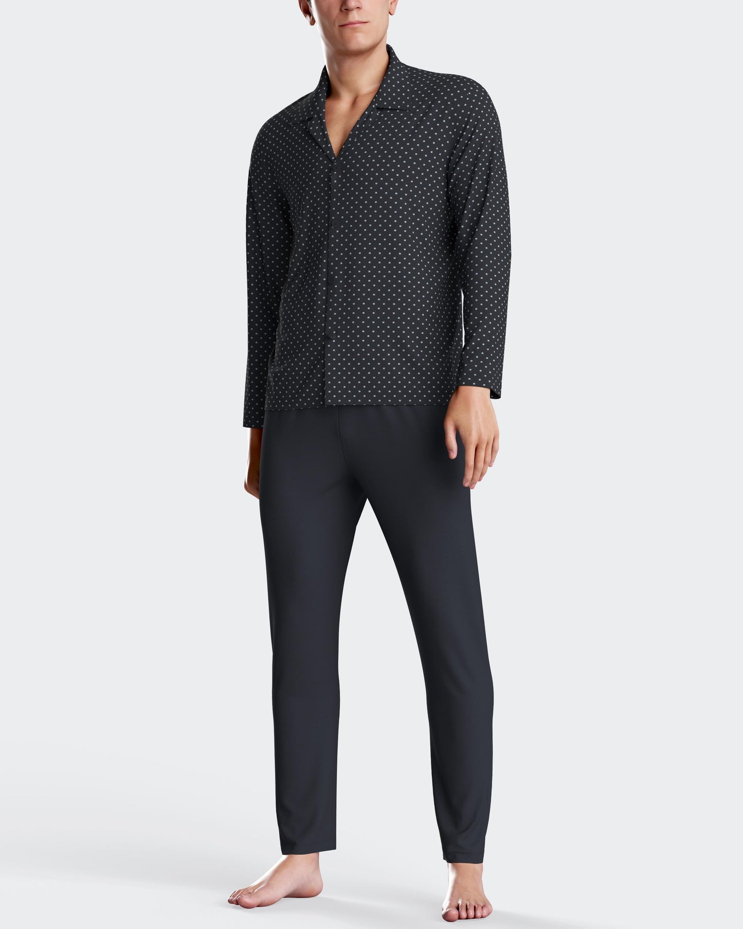 Pijama largo de hombre abierto en algodón de IMPETUS IM1557N7300