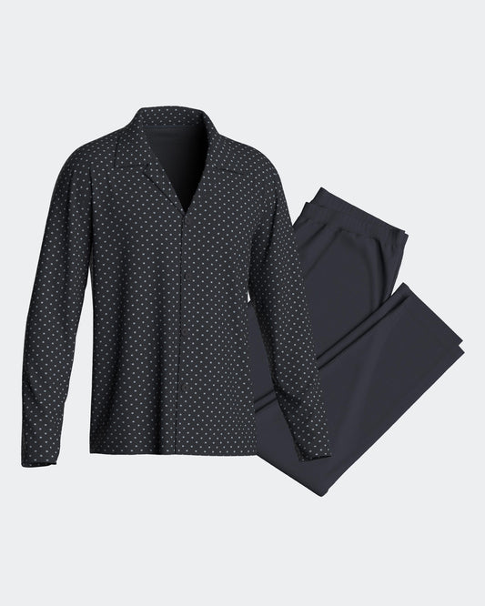 Pijama largo de hombre abierto en algodón de IMPETUS IM1557N7300