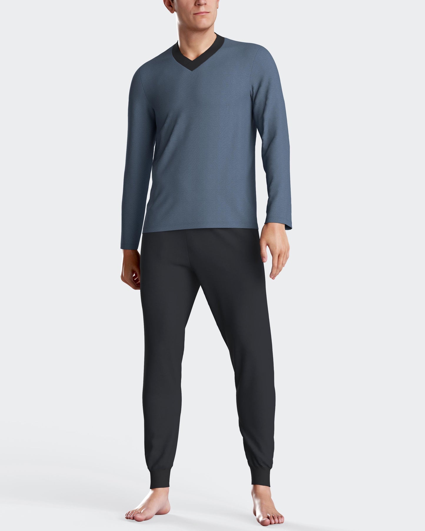 Pijama largo con puños de hombre en algodón de IMPETUS IM1552N7400