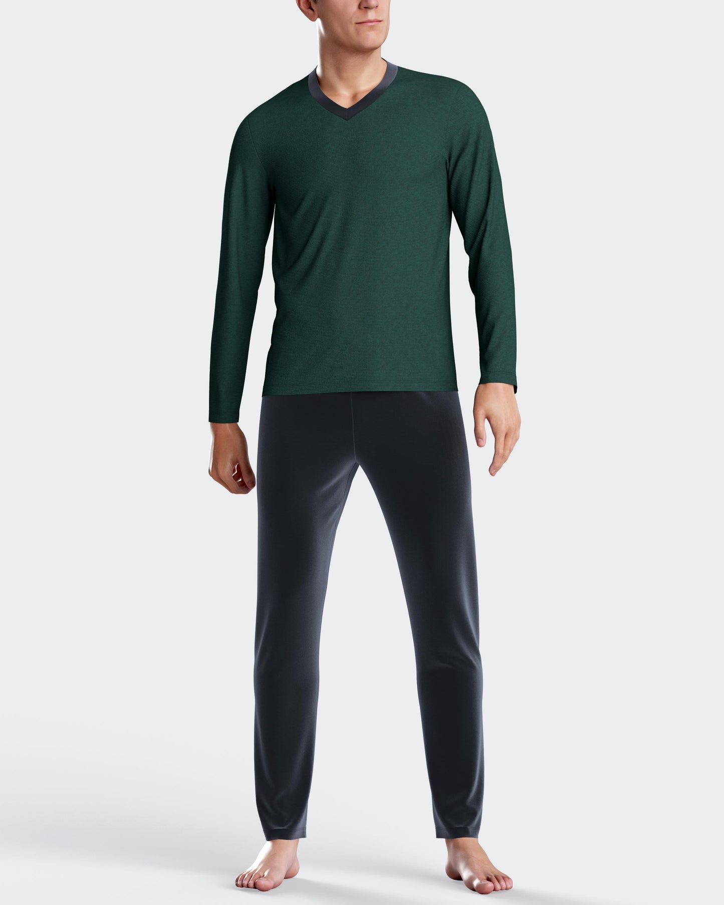 Pijama largo de hombre en terciopelo térmico de IMPETUS IM1552N7700