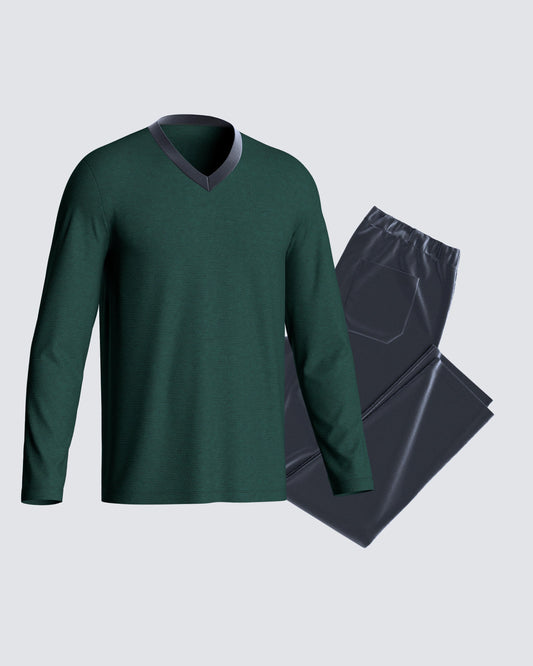 Pijama largo de hombre en terciopelo térmico de IMPETUS IM1552N7700