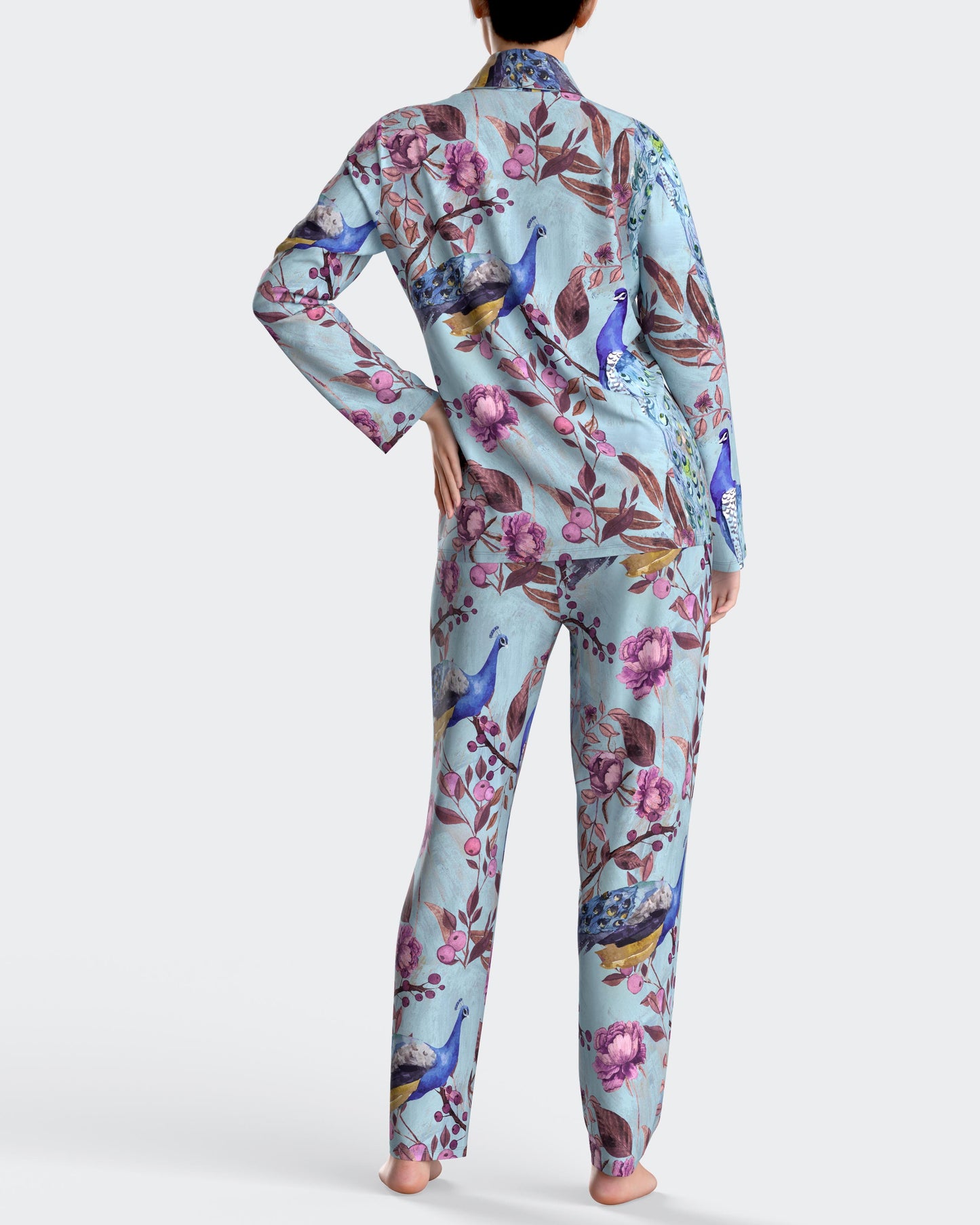Pijama largo de mujer abierto en modal de IMPETUS IM8587N9100