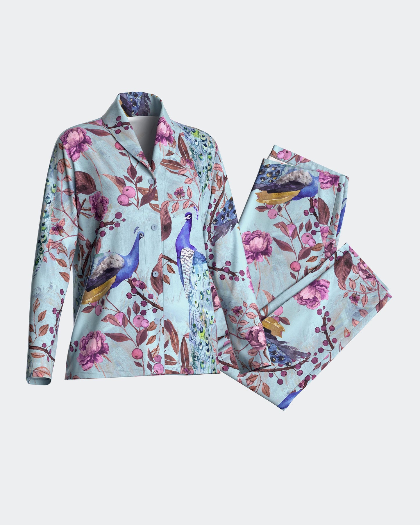 Pijama largo de mujer abierto en modal de IMPETUS IM8587N9100
