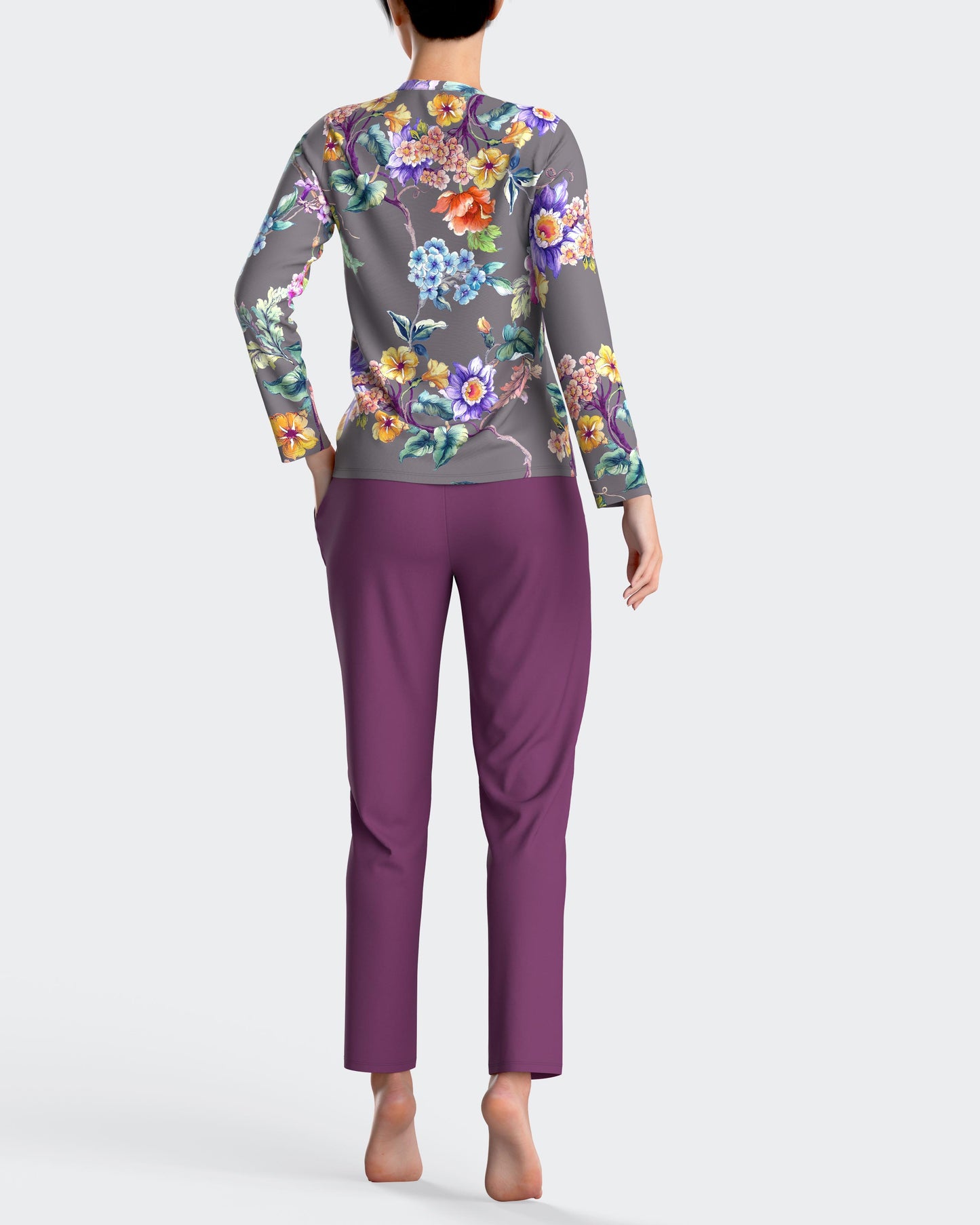Pijama largo de mujer en algodón modal de IMPETUS IM8551N9200