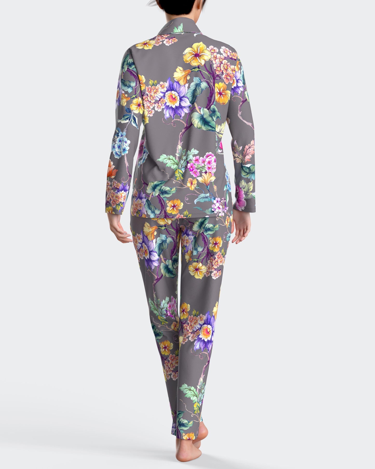Pijama largo de mujer abierto en modal de IMPETUS IM8587N9200