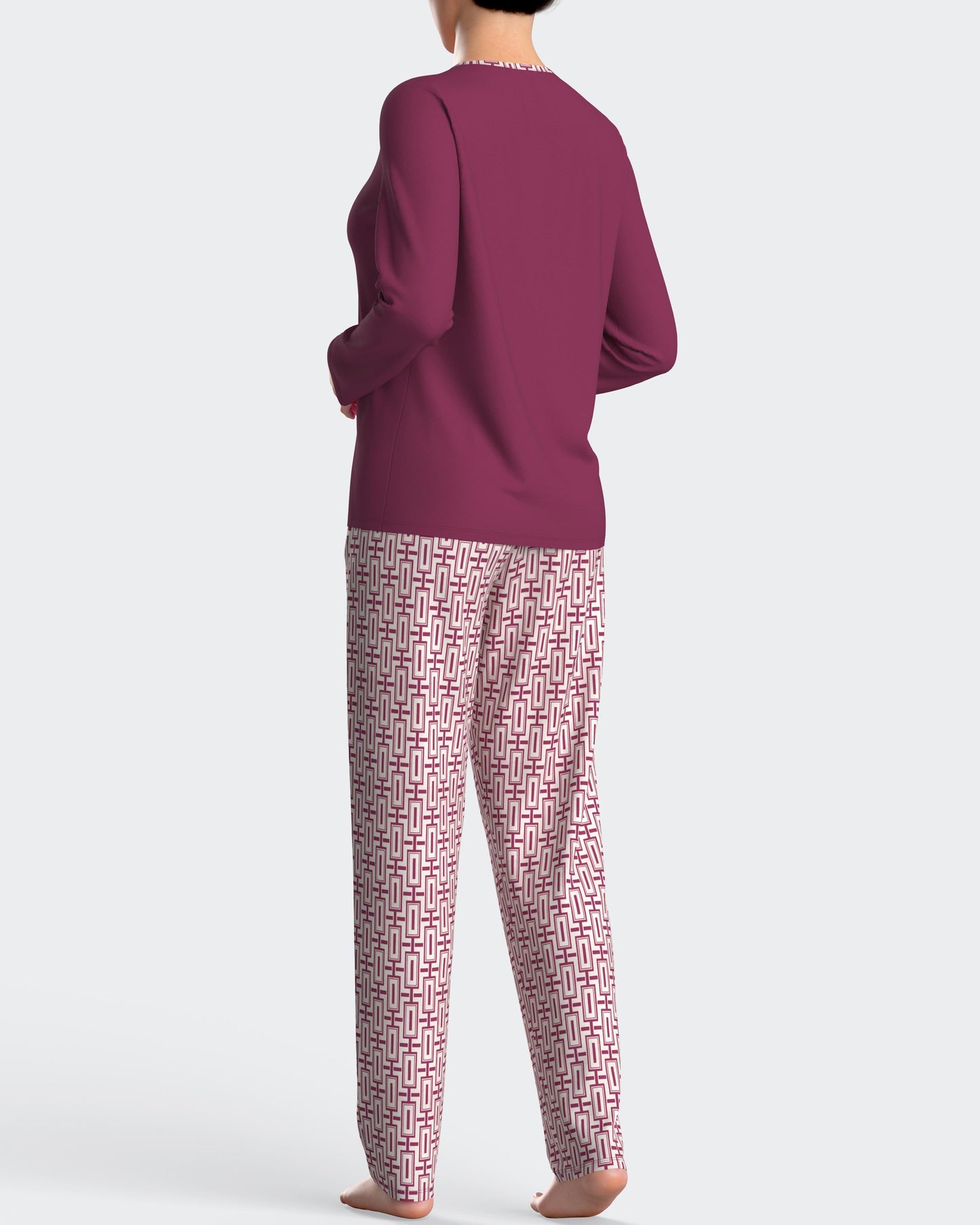 Pijama largo de mujer en algodón modal de IMPETUS IM8551N9500