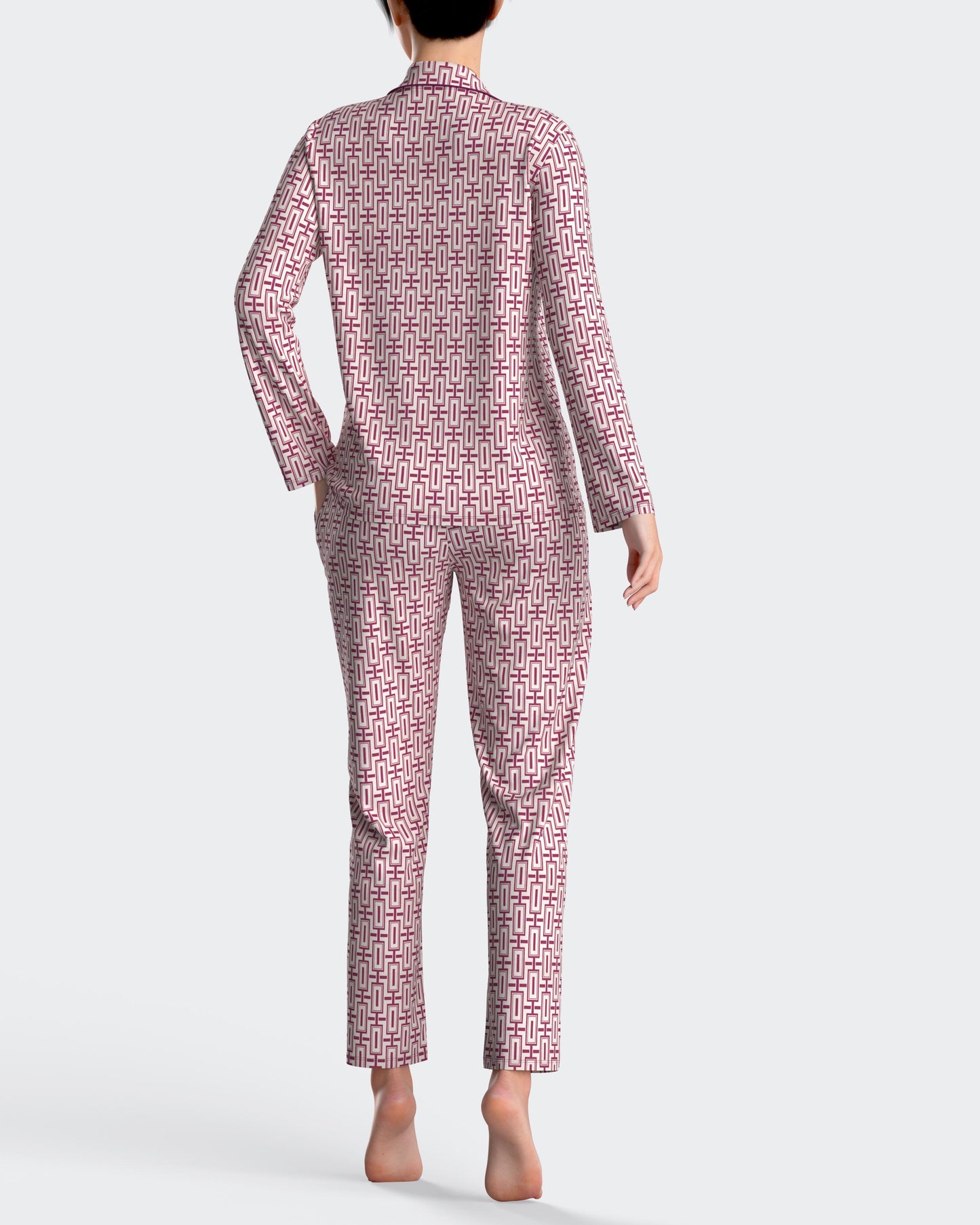 Pijama largo de mujer abierto en modal de IMPETUS IM8587N9500