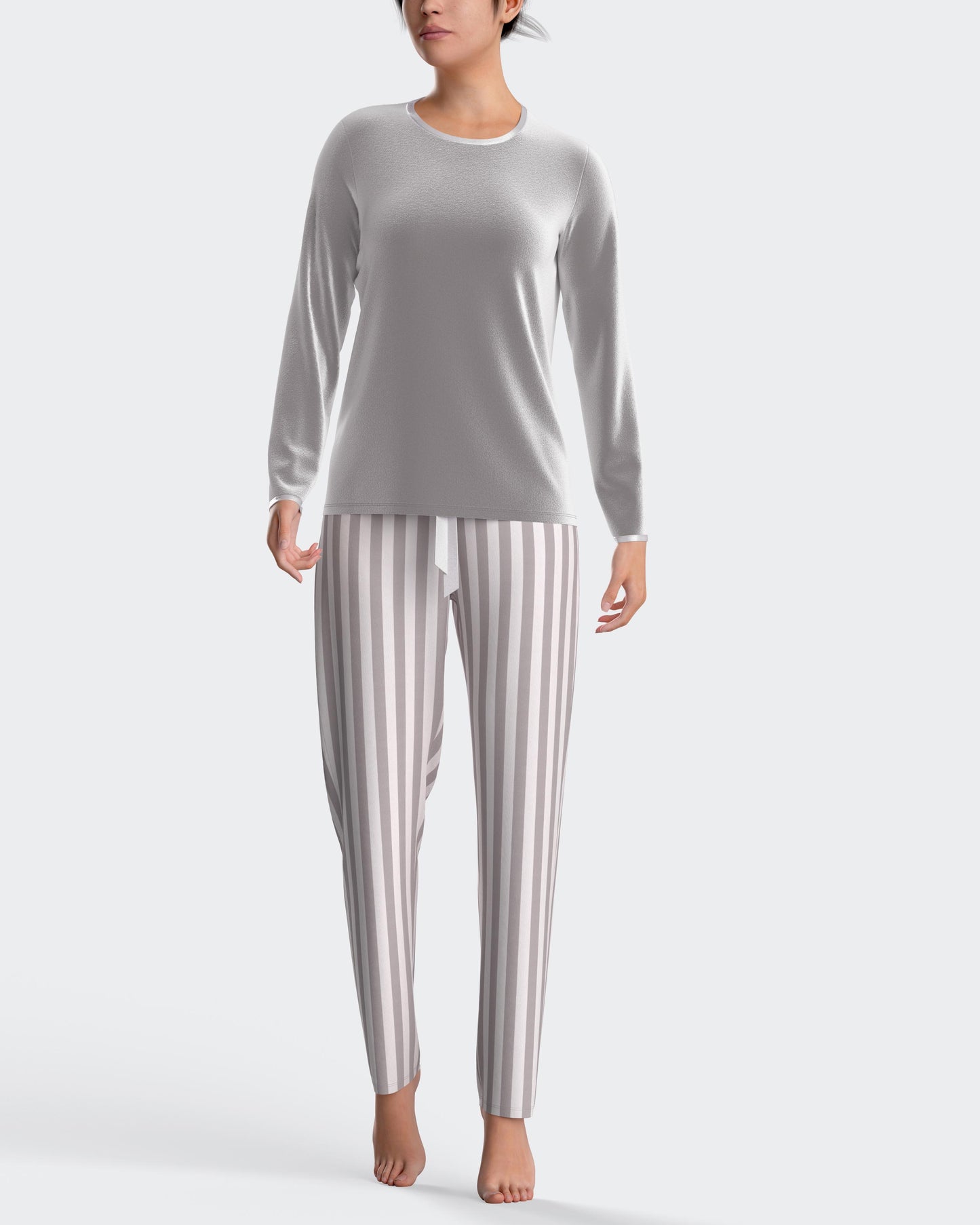 Pijama largo de mujer en terciopelo de algodón modal de IMPETUS IM8551N9700