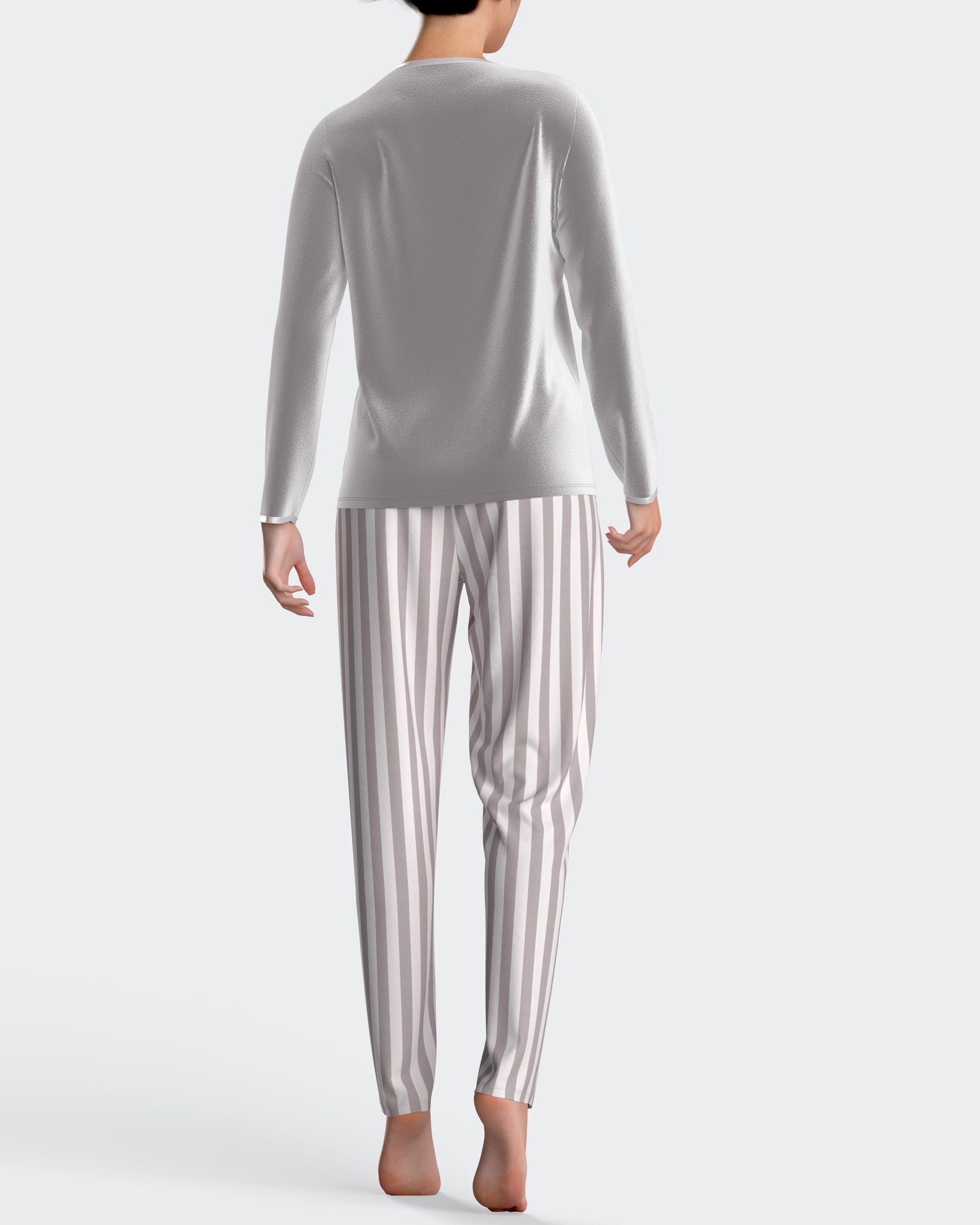 Pijama largo de mujer en terciopelo de algodón modal de IMPETUS IM8551N9700