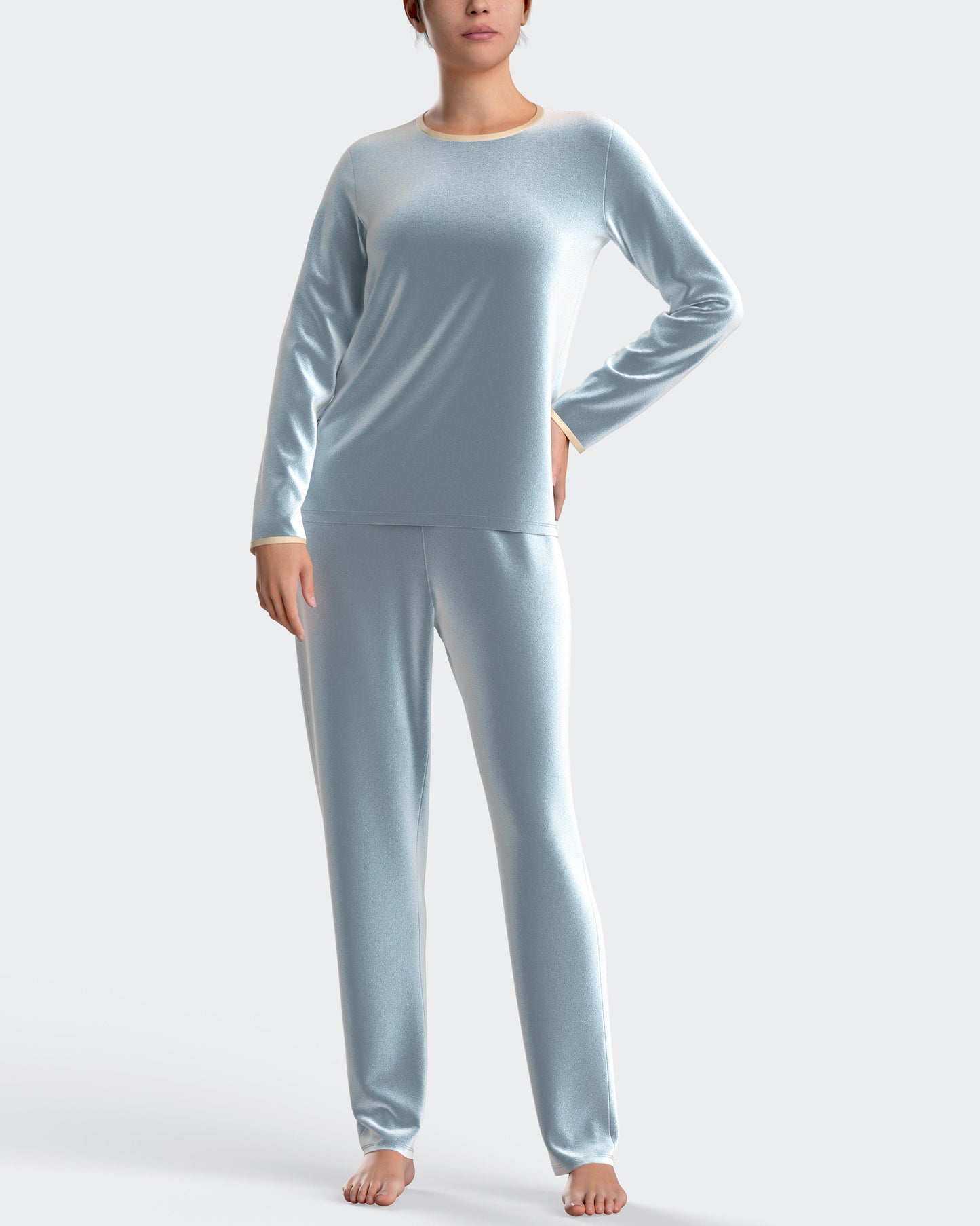 Pijama largo de mujer en terciopelo de algodón modal de IMPETUS IM8551N9800
