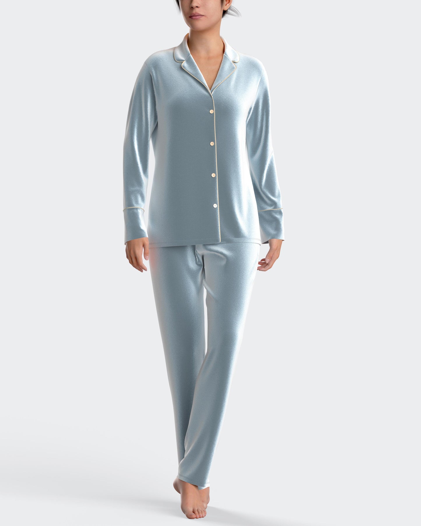 Pijama largo de mujer abierto en terciopelo de IMPETUS IM8587N9800