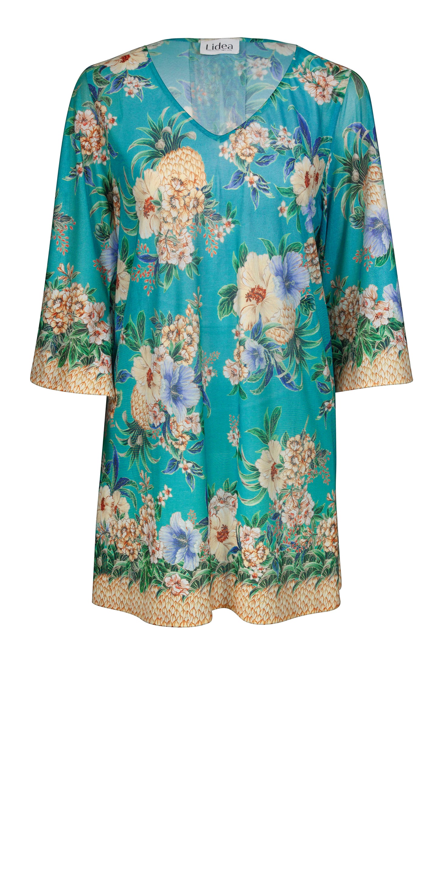 Vestido tipo túnica con estampado tropical de Lidea L3657_673_409