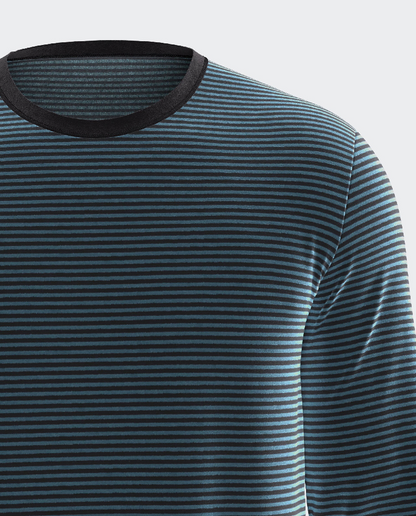Pijama largo de hombre en terciopelo térmico a rayas de IMPETUS IM1551N7800