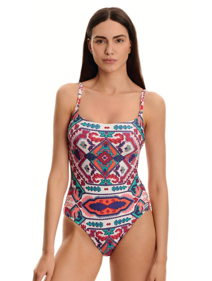 Bañador con copas y escote camiseta 2520B51 Rosalía de Basmar