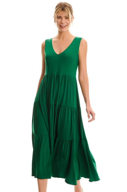 Vestido largo con escote en pico 2524C95 Stella de Basmar