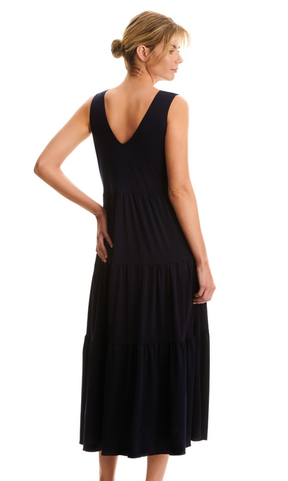 Vestido largo con escote en pico 2524C95 Stella de Basmar