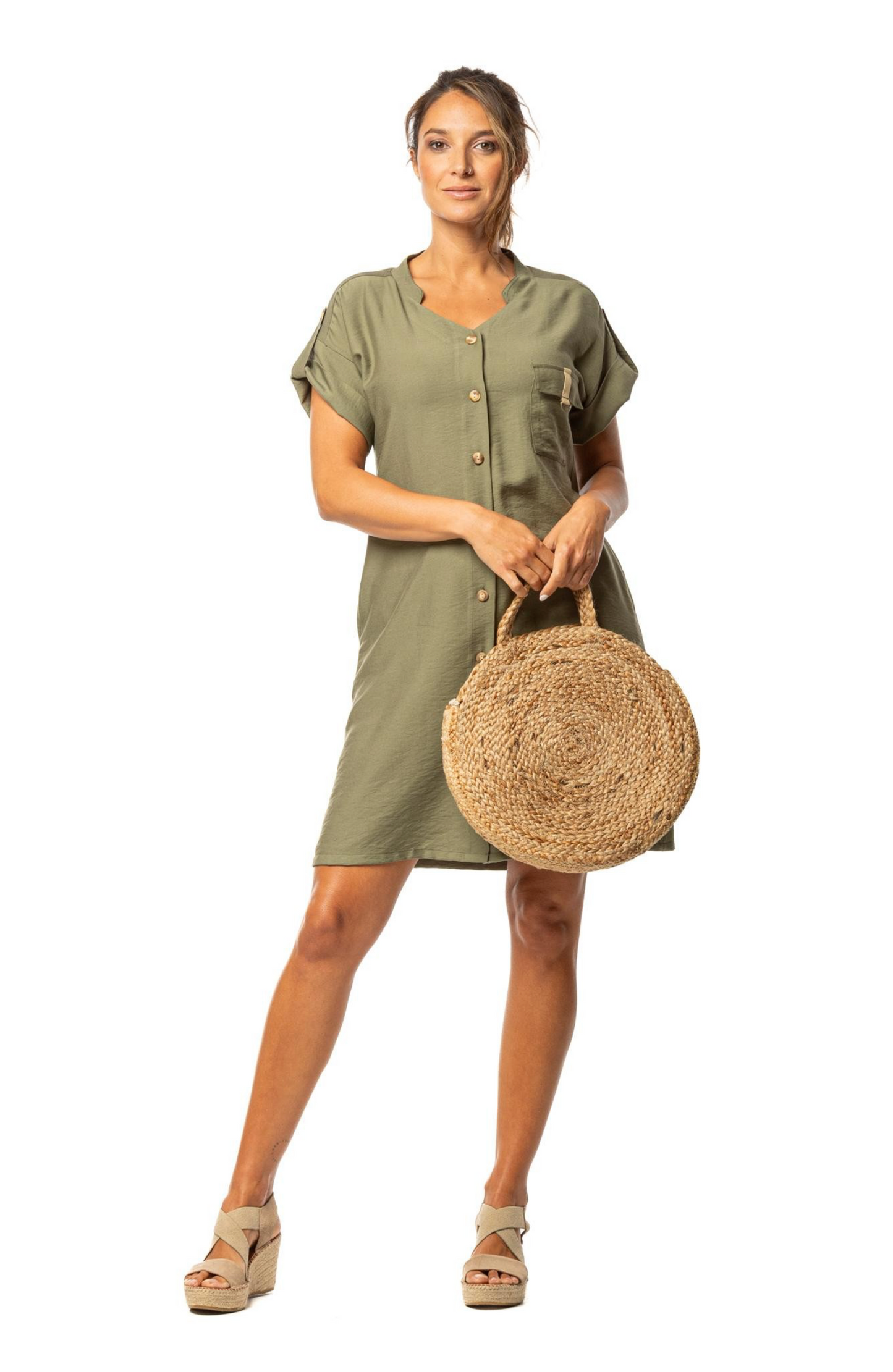 Vestido camisero de manga corta 251537 de Egatex