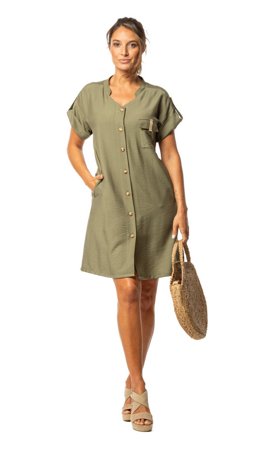 Vestido camisero de manga corta 251537 de Egatex
