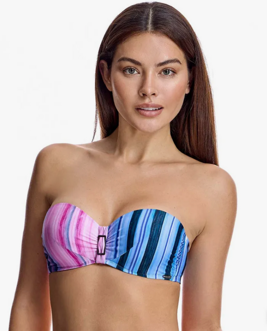 Sujetador de bikini bandeau con copa y aros W250546