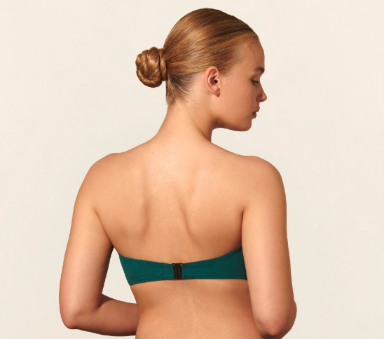 Sujetador de bikini reductor con aro, sin copa y sin tirantes Malena 2618T37D de Basmar