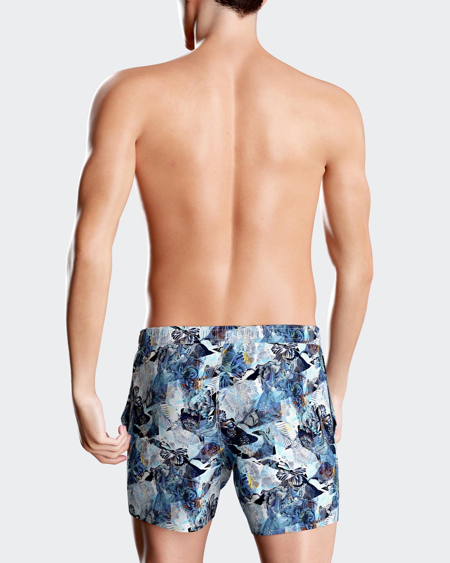 Bañador short con estampado tropical azul de Impetus IM1943N2200