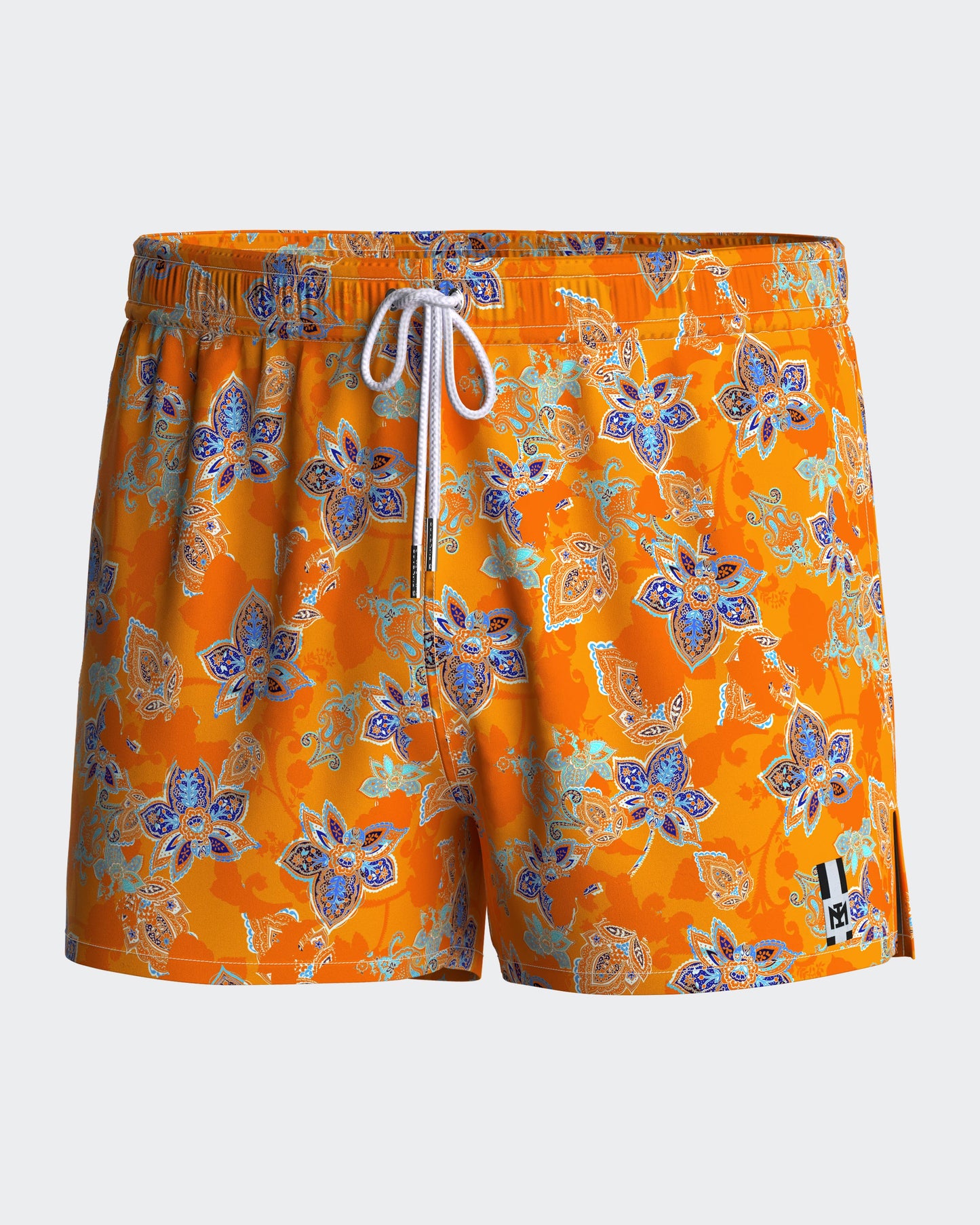 Bañador short corto con estampado naranja de flores de Impetus IM1930N5900