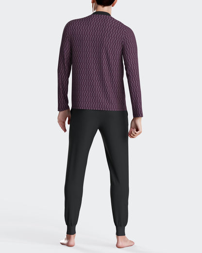 Pijama largo con puños de hombre en algodón modal de IMPETUS IM1552N6400