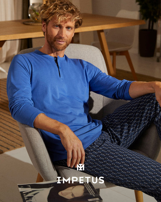 Pijama largo de hombre en algodón modal de IMPETUS IM1553N6400