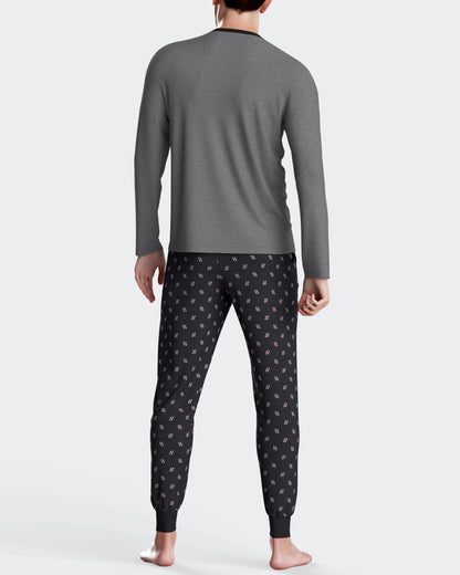Pijama largo con puños de hombre en algodón de IMPETUS IM1553N6800