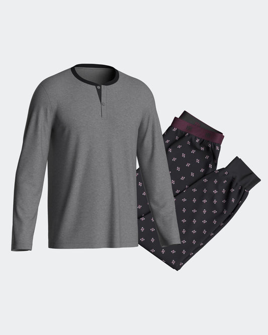 Pijama largo con puños de hombre en algodón de IMPETUS IM1553N6800