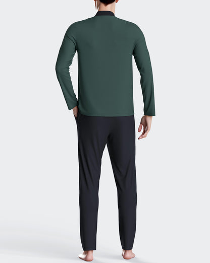 Pijama largo de hombre en algodón de IMPETUS IM1552N6900