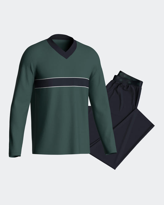 Pijama largo de hombre en algodón de IMPETUS IM1552N6900