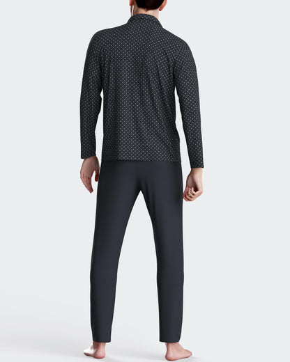 Pijama largo de hombre abierto en algodón de IMPETUS IM1557N7300