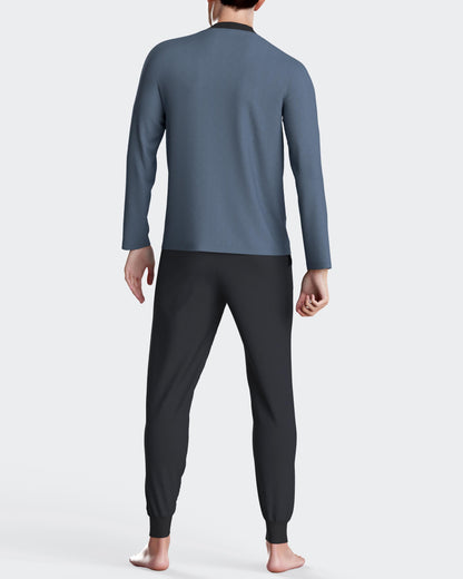 Pijama largo con puños de hombre en algodón de IMPETUS IM1552N7400
