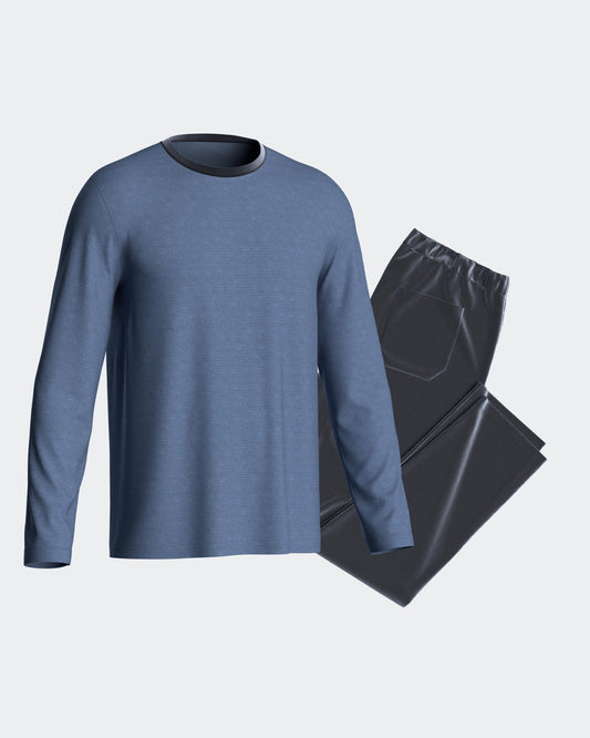Pijama largo de hombre en terciopelo térmico de IMPETUS IM1551N7700