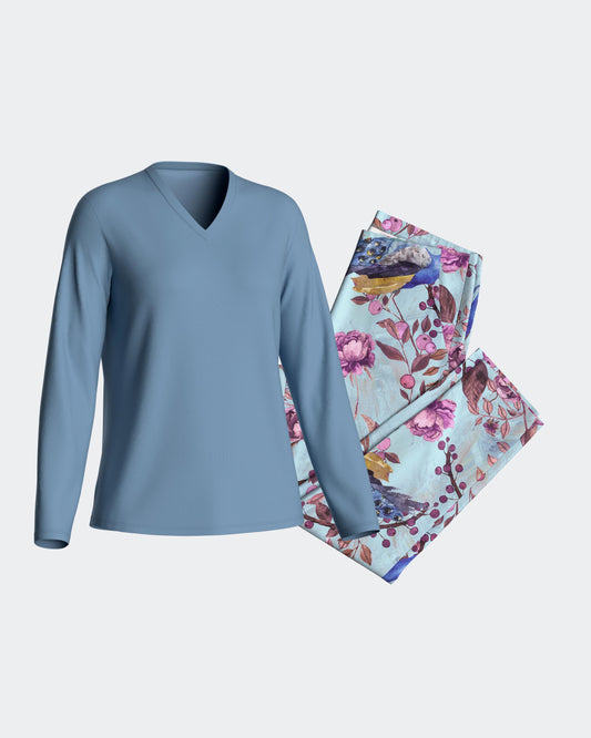 Pijama largo de mujer térmico en modal de IMPETUS IM8552N9100