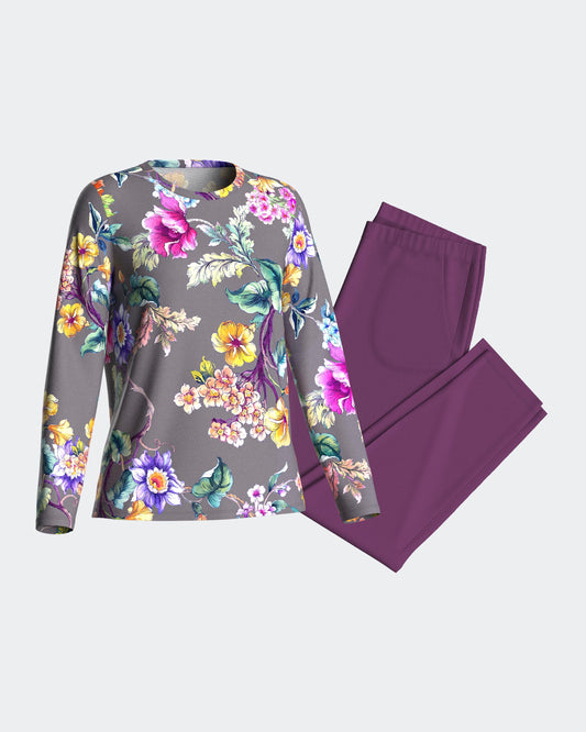 Pijama largo de mujer en algodón modal de IMPETUS IM8551N9200