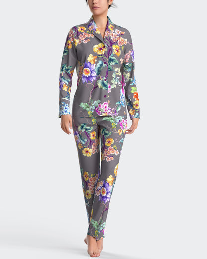Pijama largo de mujer abierto en modal de IMPETUS IM8587N9200
