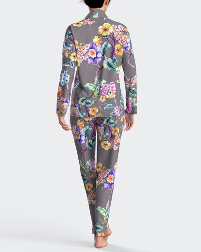 Pijama largo de mujer abierto en modal de IMPETUS IM8587N9200