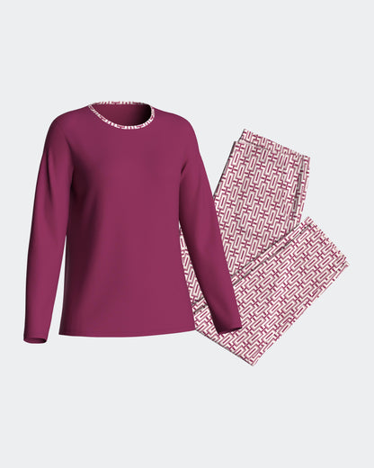 Pijama largo de mujer en algodón modal de IMPETUS IM8551N9500