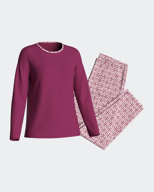 Pijama largo de mujer en algodón modal de IMPETUS IM8551N9500