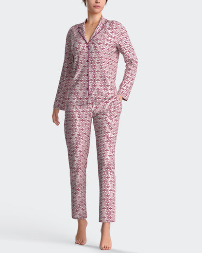 Pijama largo de mujer abierto en modal de IMPETUS IM8587N9500