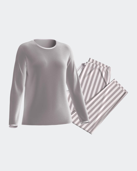 Pijama largo de mujer en terciopelo de algodón modal de IMPETUS IM8551N9700