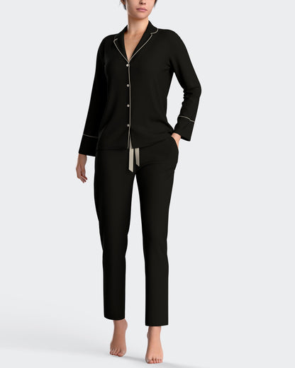 Pijama largo de mujer abierto en modal de IMPETUS IM8587O0200